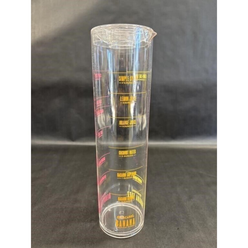 Bacardi Mixing Beaker Banana Fizz Berry Punch Banana Clear Acrylic Advertising